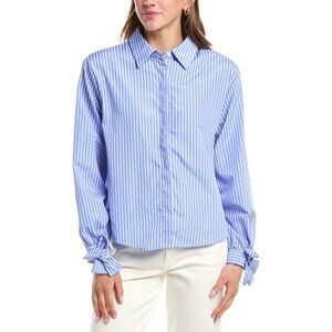 Colette Rose Womens  Button Front Top, Blue
